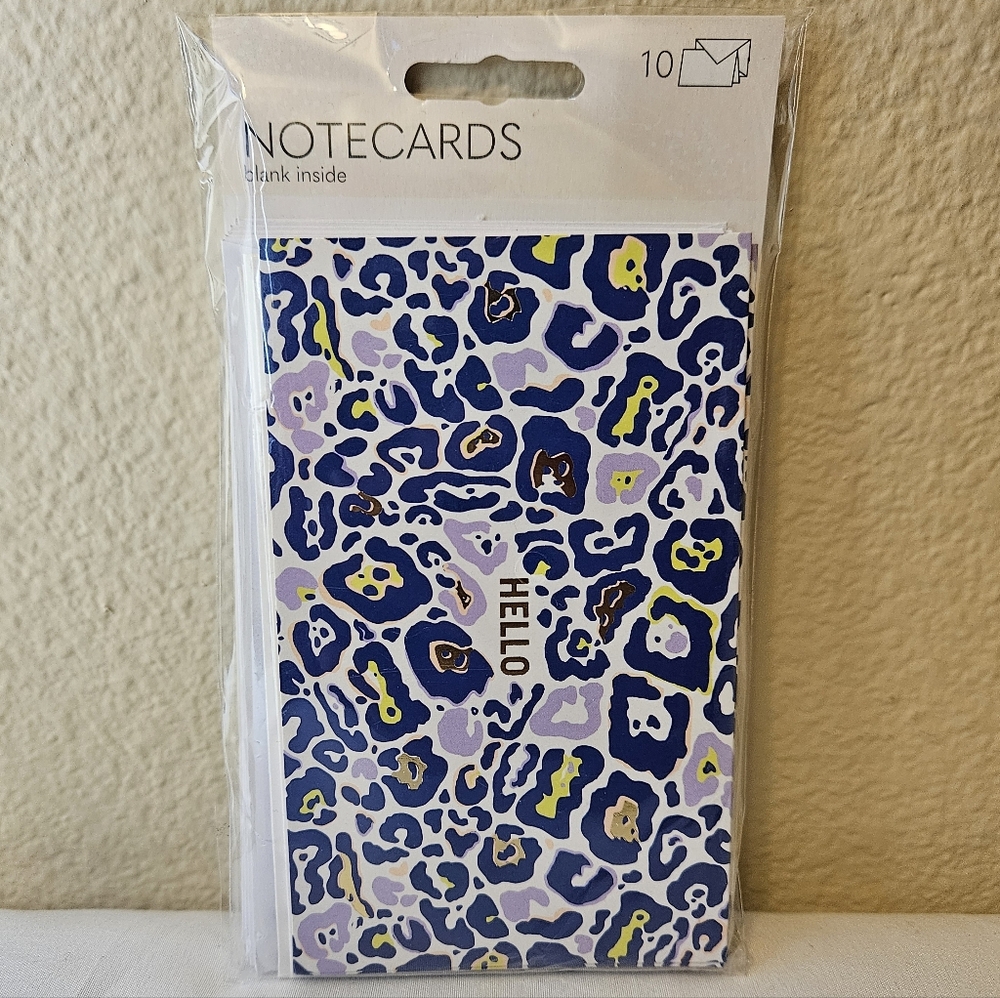 Hello Animal Print Blank Notecards Set of 10 with Envelopes New
